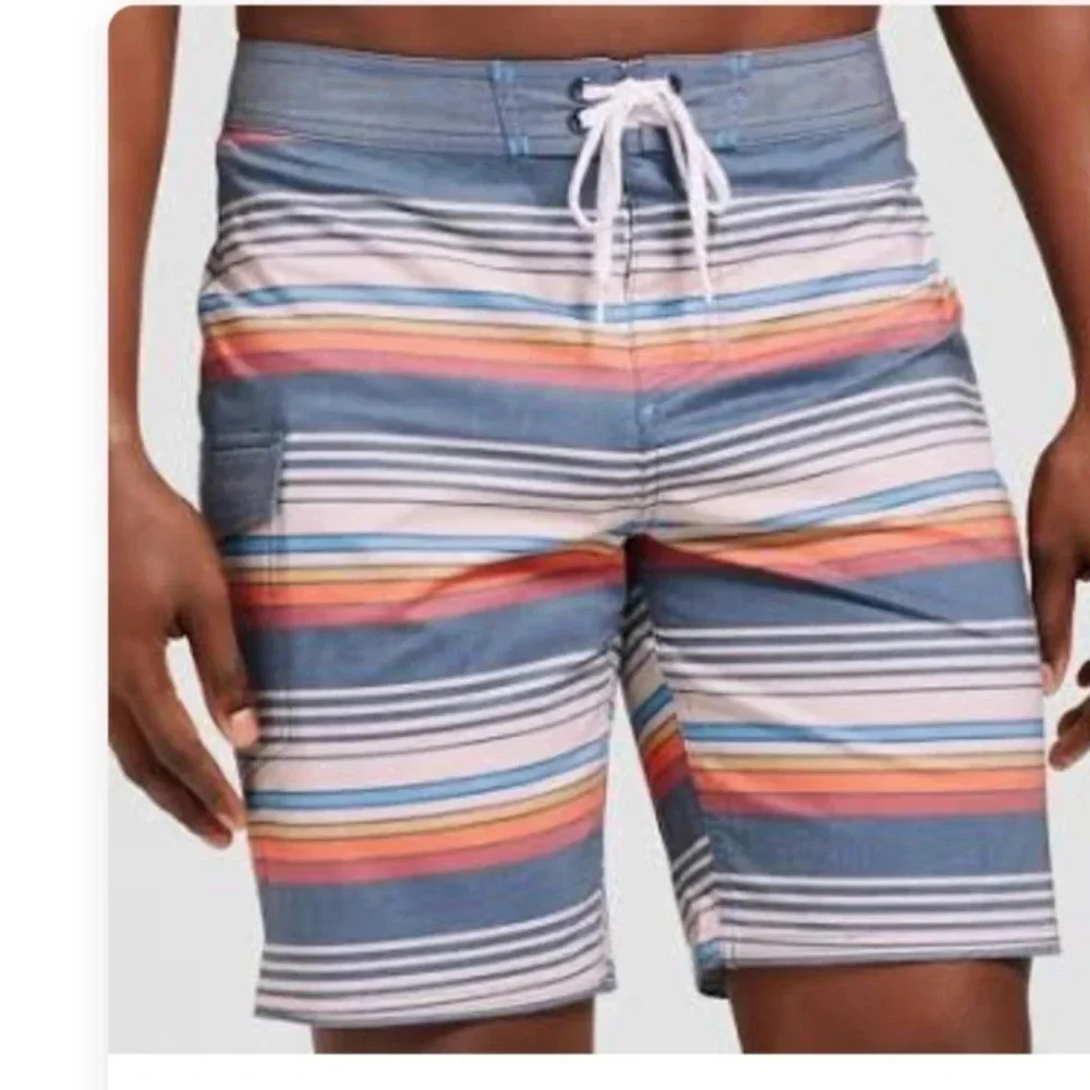 Goodfellow & Co Striped Board Swim Shorts Large NWT